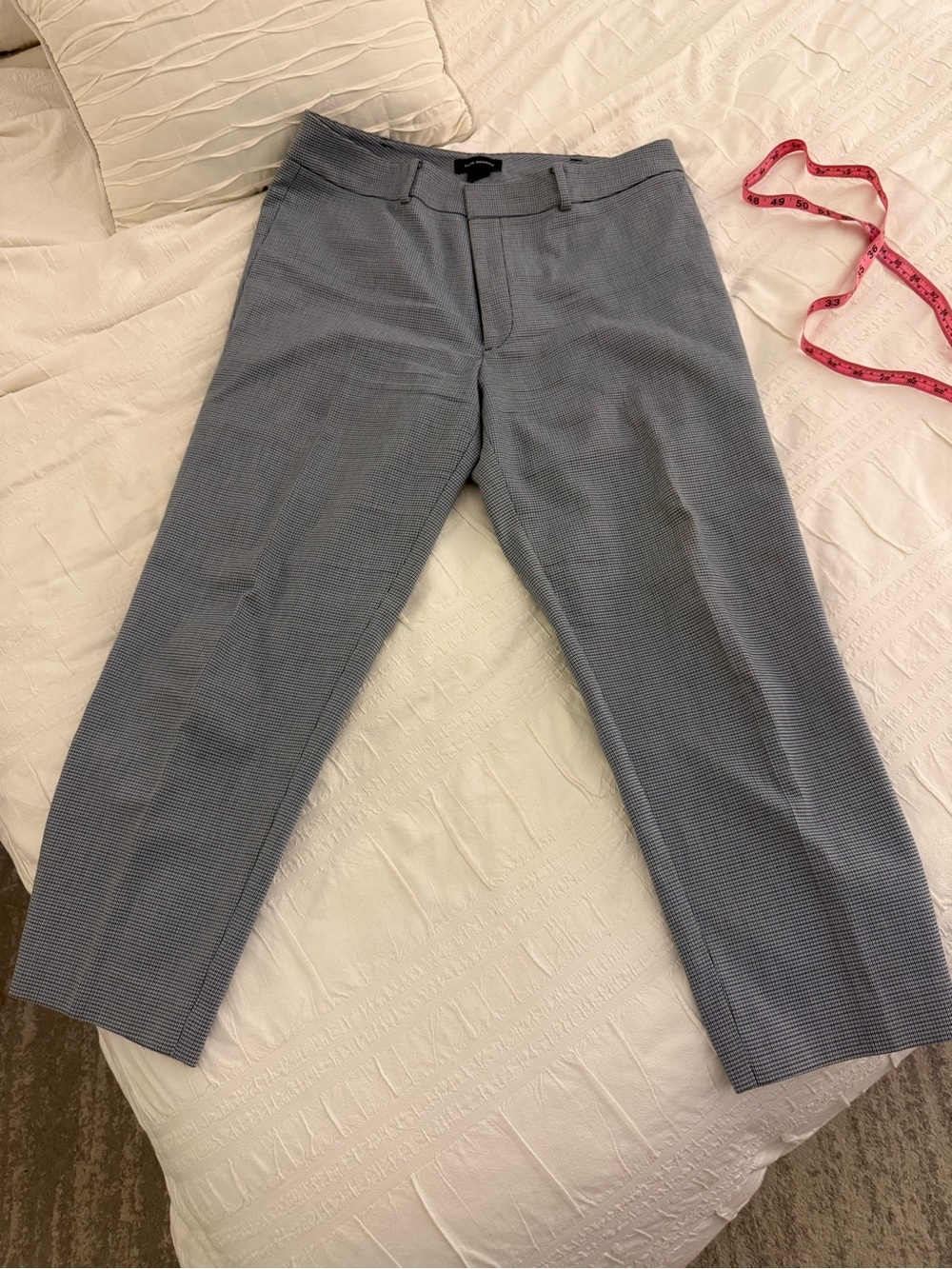 Club Monaco Light Gray Micro-Check Dress Pants
